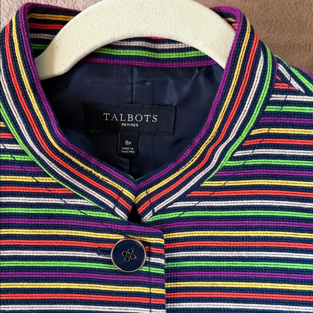 Talbots Vibrant Striped Women's Blazer - Picture 2 of 6